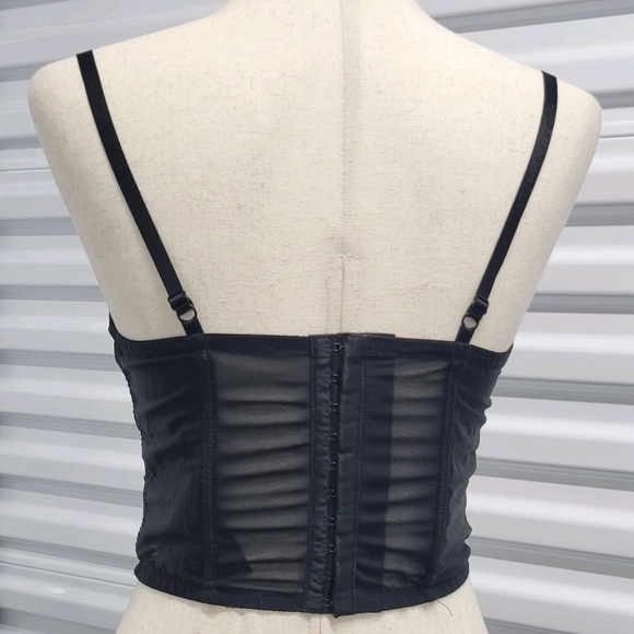 Guess Mid 2000s Bustier Corset Clubbing Crop Top with Lace Accent - Med - Picture 5 of 14